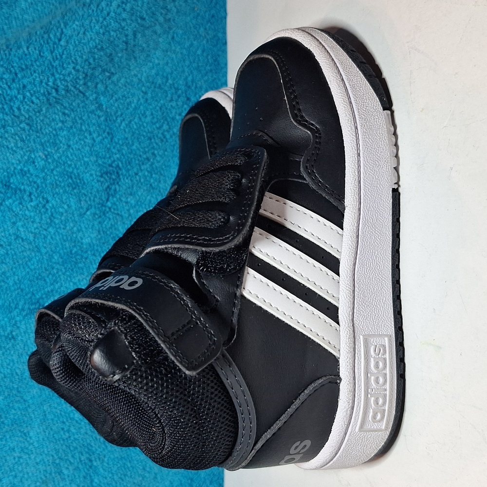 Like New Toddler Adidas Hoops Mid 2.0 Sneakers Toddler Shoes Size 7.5 Black - Picture 8 of 10